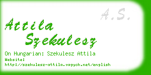 attila szekulesz business card